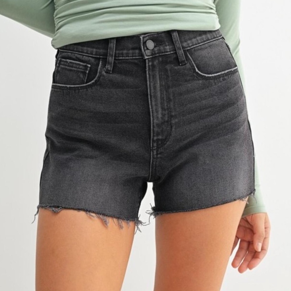Just USA Distressed Black Denim Shorts